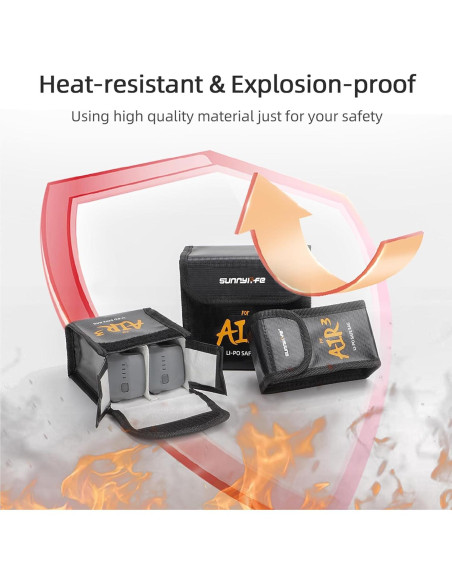 Bolsa de Seguridad Lipo DJI Air 3 - Grande para 3 Baterías
