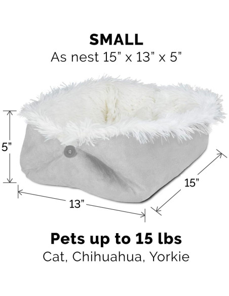 Cama Autocalentadora Furhaven para Gatos Pequeña - Plata