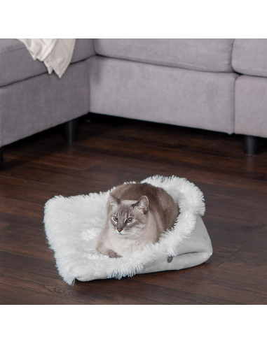 Cama Autocalentadora Furhaven para Gatos Pequeña - Plata