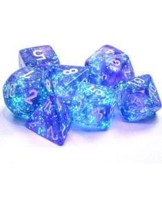 Juego de Dados DND Chessex 7 Poliedricos Luminosos 16mm 2