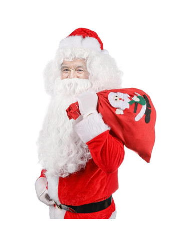 Conjunto de Barba y Peluca de Santa Claus MUPUL Blanco