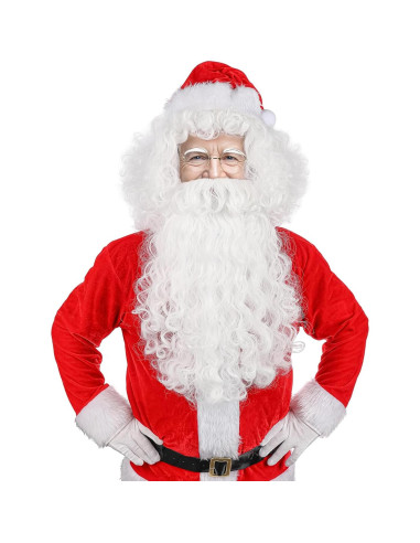 Conjunto de Barba y Peluca de Santa Claus MUPUL Blanco