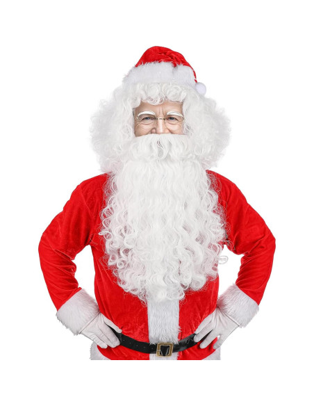 Conjunto de Barba y Peluca de Santa Claus MUPUL Blanco