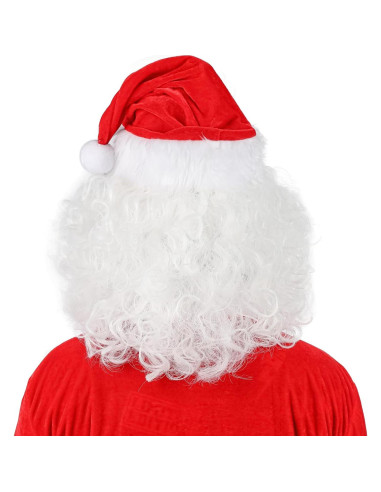 Conjunto de Barba y Peluca de Santa Claus MUPUL Blanco