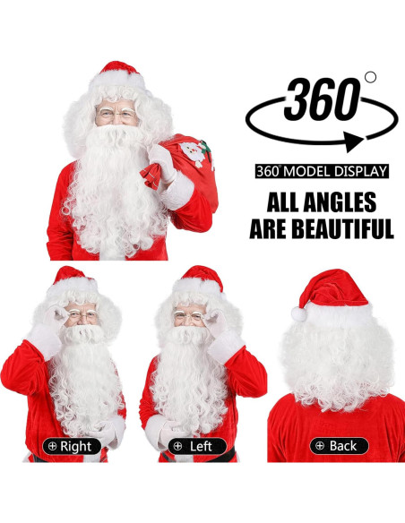 Conjunto de Barba y Peluca de Santa Claus MUPUL Blanco