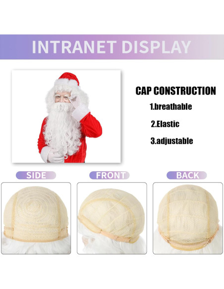 Conjunto de Barba y Peluca de Santa Claus MUPUL Blanco