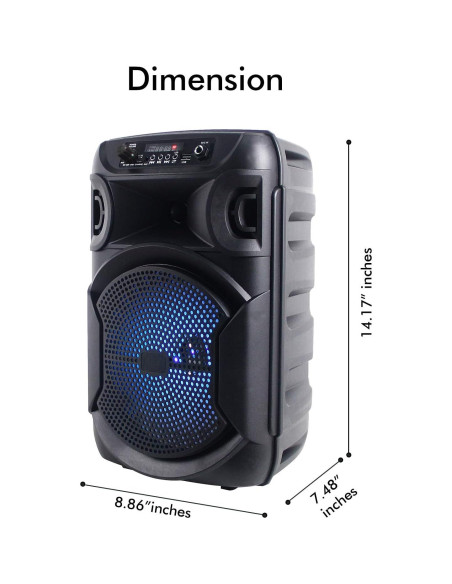 Altavoz Bluetooth Technical Pro 8" 1000W con Ventilador LED