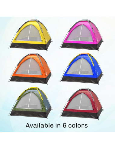 Carpa de Camping Wakeman para 2 Personas Impermeable Naranja