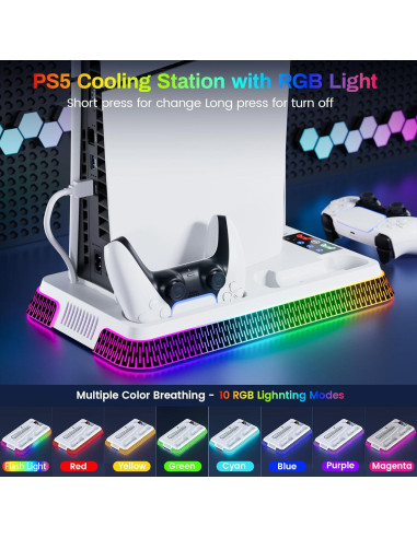 Estación de Enfriamiento y Carga PS5 LHFDIAN con RGB