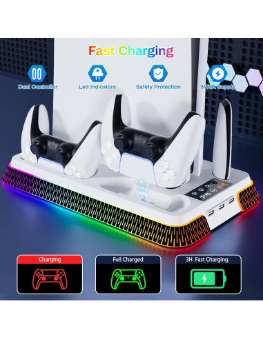 Estación de Enfriamiento y Carga PS5 LHFDIAN con RGB