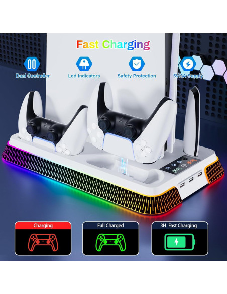 Estación de Enfriamiento y Carga PS5 LHFDIAN con RGB