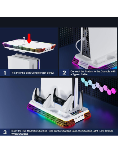 Estación de Enfriamiento y Carga PS5 LHFDIAN con RGB