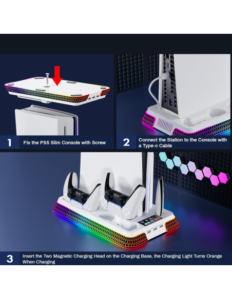 Estación de Enfriamiento y Carga PS5 LHFDIAN con RGB