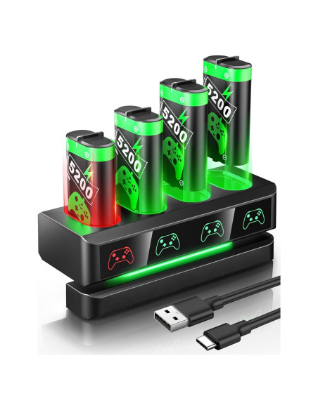 Paquete de Batería Recargable Honghao para Xbox 4x5200mAh