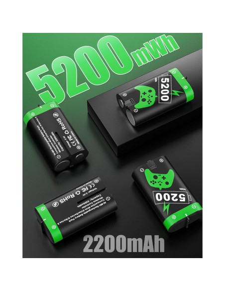 Paquete de Batería Recargable Honghao para Xbox 4x5200mAh
