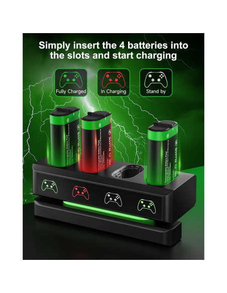 Paquete de Batería Recargable Honghao para Xbox 4x5200mAh