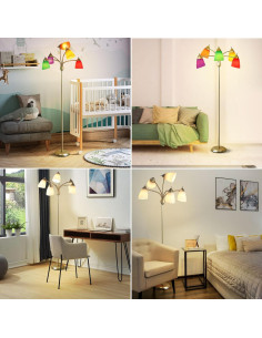 Lámpara de Pie DINGLILIGHTING 5 Luces Dorada Ajustable 2