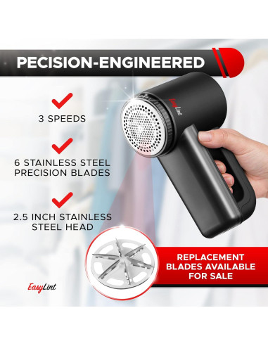 EasyLint Quitapelusas Recargable 6 Cuchillas Pantalla LED