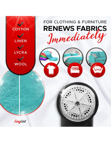 EasyLint Quitapelusas Recargable 6 Cuchillas Pantalla LED