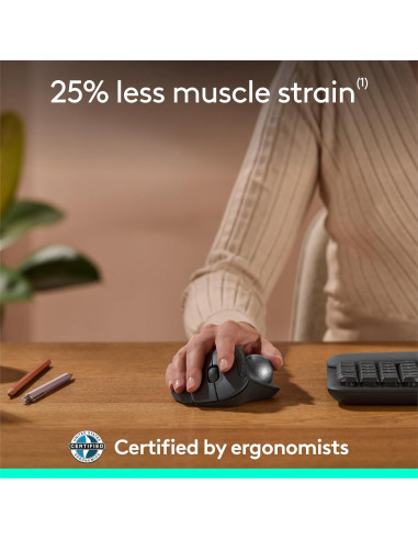 Logitech Ergo M575S Ratón Trackball Inalámbrico Ergonómico