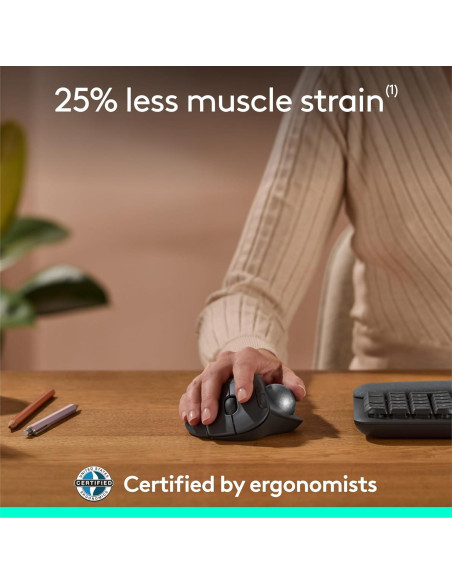 Logitech Ergo M575S Ratón Trackball Inalámbrico Ergonómico