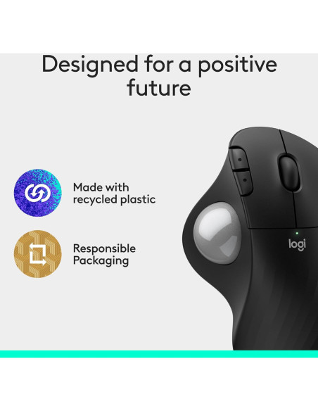 Logitech Ergo M575S Ratón Trackball Inalámbrico Ergonómico