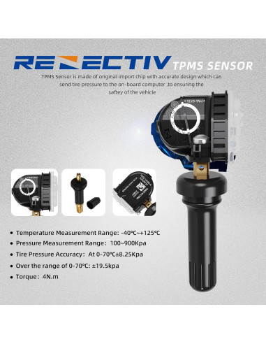 Sensor TPMS 315MHz RENECTIV para Ford y Lincoln - Set de 4