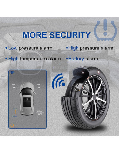 Sensor TPMS 315MHz RENECTIV para Ford y Lincoln - Set de 4