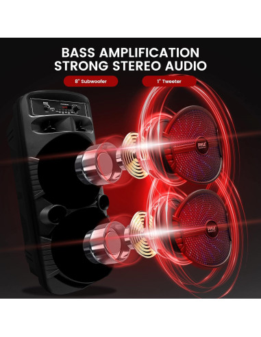 Altavoz PA Bluetooth Pyle PPHP2835B 600W con Subwoofer 8"