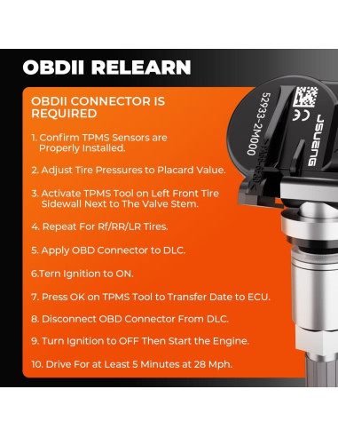 Sensor TPMS Jsueng para Hyundai y Kia - 4 Pack