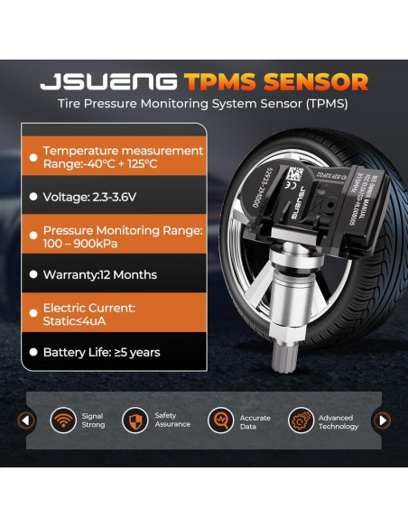 Sensor TPMS Jsueng para Hyundai y Kia - 4 Pack