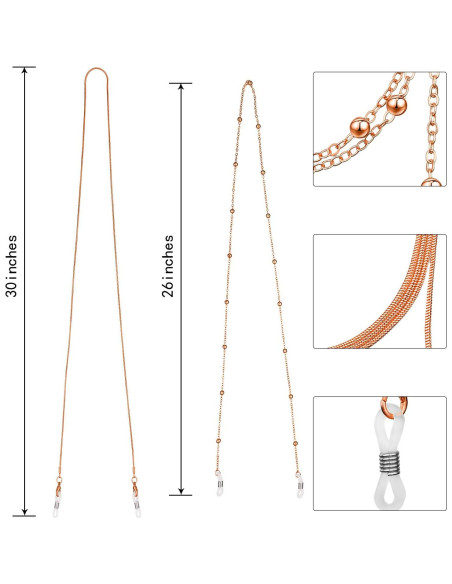 Cadena de Gafas Frienda 6 Piezas con Perlas para Mujeres