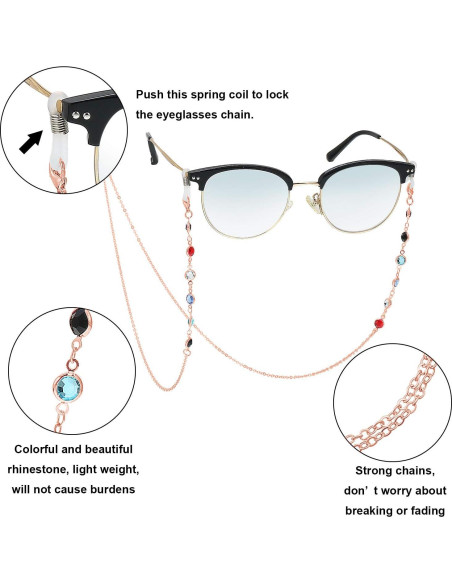 Cadena de Gafas Frienda 6 Piezas con Perlas para Mujeres