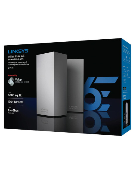 Sistema Mesh Wi-Fi 6E Linksys MX8502 2 Paquete 557 m