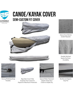 Cubierta de Canoa y Kayak EliteShield 5,49m Impermeable Gris 2