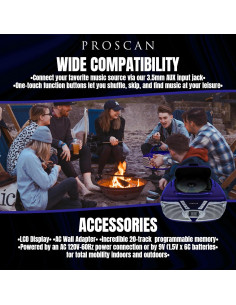 Boombox Retro Proscan CD Portátil AM/FM AUX 1.31 kg 2