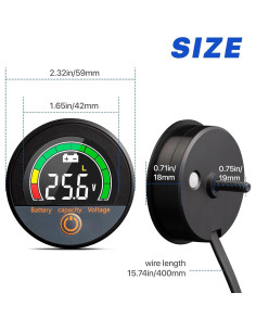 CoolschMax Medidor de Voltaje 12V-84V LCD Impermeable IP67 2