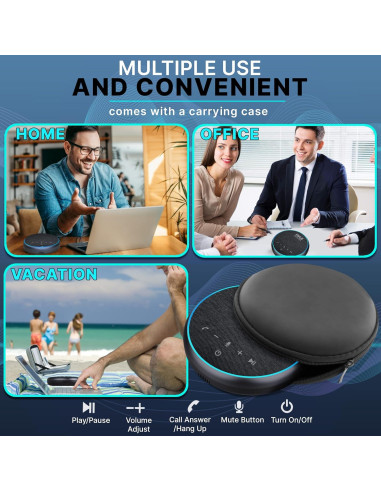 Altavoz de Conferencia Pyle BT Inalámbrico 10m USB-C y AUX