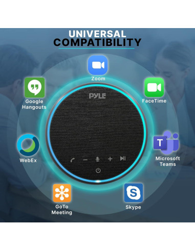 Altavoz de Conferencia Pyle BT Inalámbrico 10m USB-C y AUX