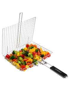 Cesta de Parrilla EISINLY Acero Inoxidable 30x15 cm con Mango