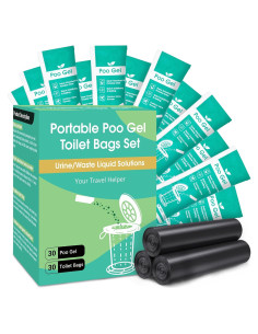 30 Bolsas de Inodoro Portátil Pakimi 8 Galones Camping