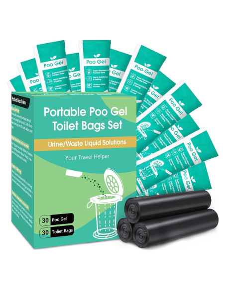 30 Bolsas de Inodoro Portátil Pakimi 8 Galones Camping