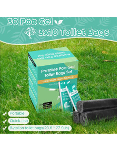 30 Bolsas de Inodoro Portátil Pakimi 8 Galones Camping 2