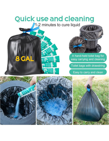 30 Bolsas de Inodoro Portátil Pakimi 8 Galones Camping