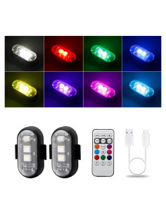 Luces Estroboscópicas LED Inalámbricas LECART 8 Colores Recargables