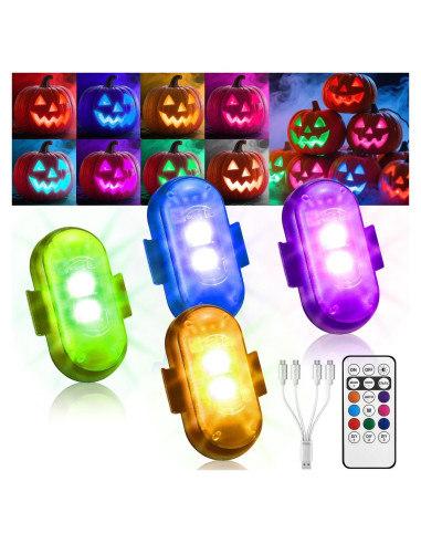 4 Luces Estroboscópicas LED Inalámbricas Suacopzar con Control Remoto