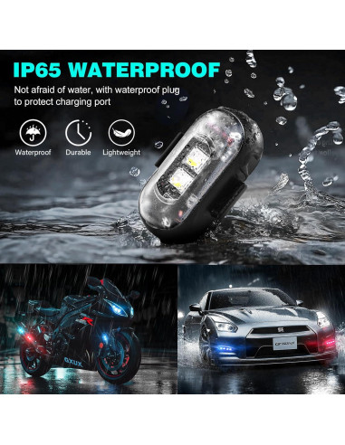 4 Luces Estroboscópicas LED Inalámbricas Suacopzar con Control Remoto