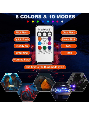 4 Luces Estroboscópicas LED Inalámbricas Suacopzar con Control Remoto