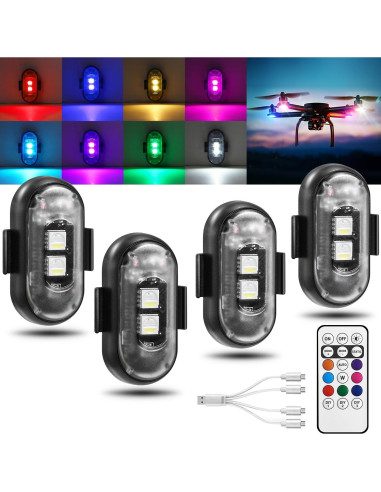 4 Luces Estroboscópicas LED Inalámbricas Suacopzar con Control Remoto