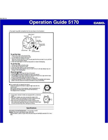 Reloj Analógico Casio FT500WC Hombre Resistente al Agua 100m